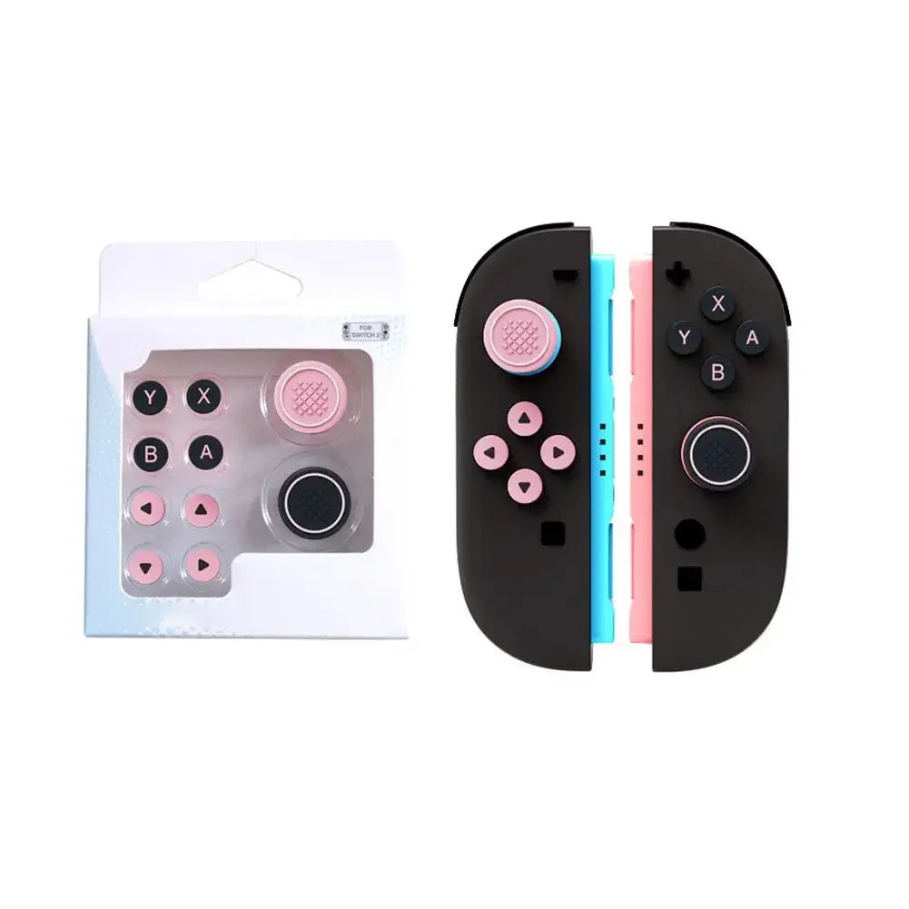 For Nintendo Switch 2 (2025) NS2 Joy Con Controller Grip Button Caps Dpad Keys Accessories Silicone Thumb ABXY Sticker W7K0