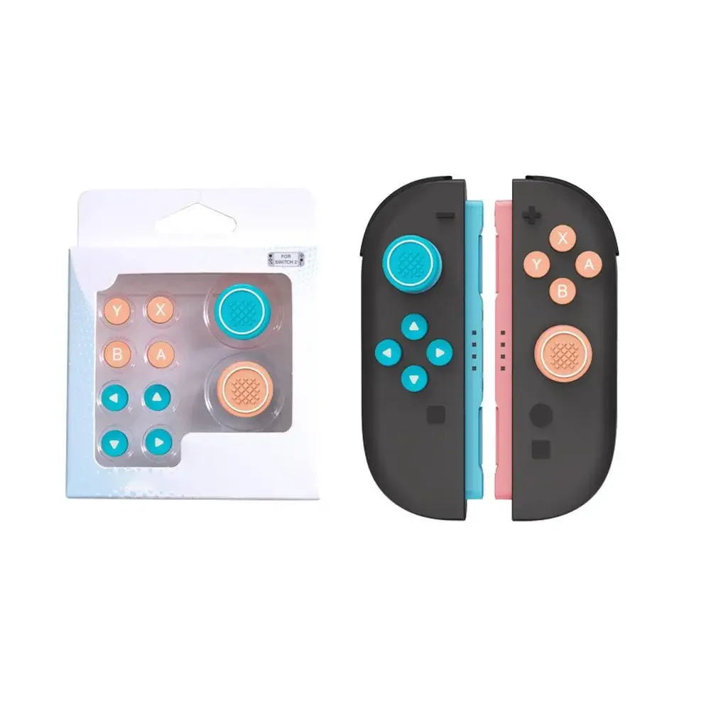 For Nintendo Switch 2 (2025) NS2 Joy Con Controller Grip Button Caps Dpad Keys Accessories Silicone Thumb ABXY Sticker W7K0