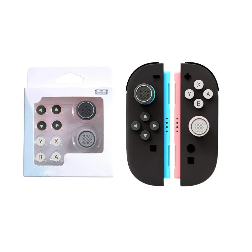 For Nintendo Switch 2 (2025) NS2 Joy Con Controller Grip Button Caps Dpad Keys Accessories Silicone Thumb ABXY Sticker W7K0