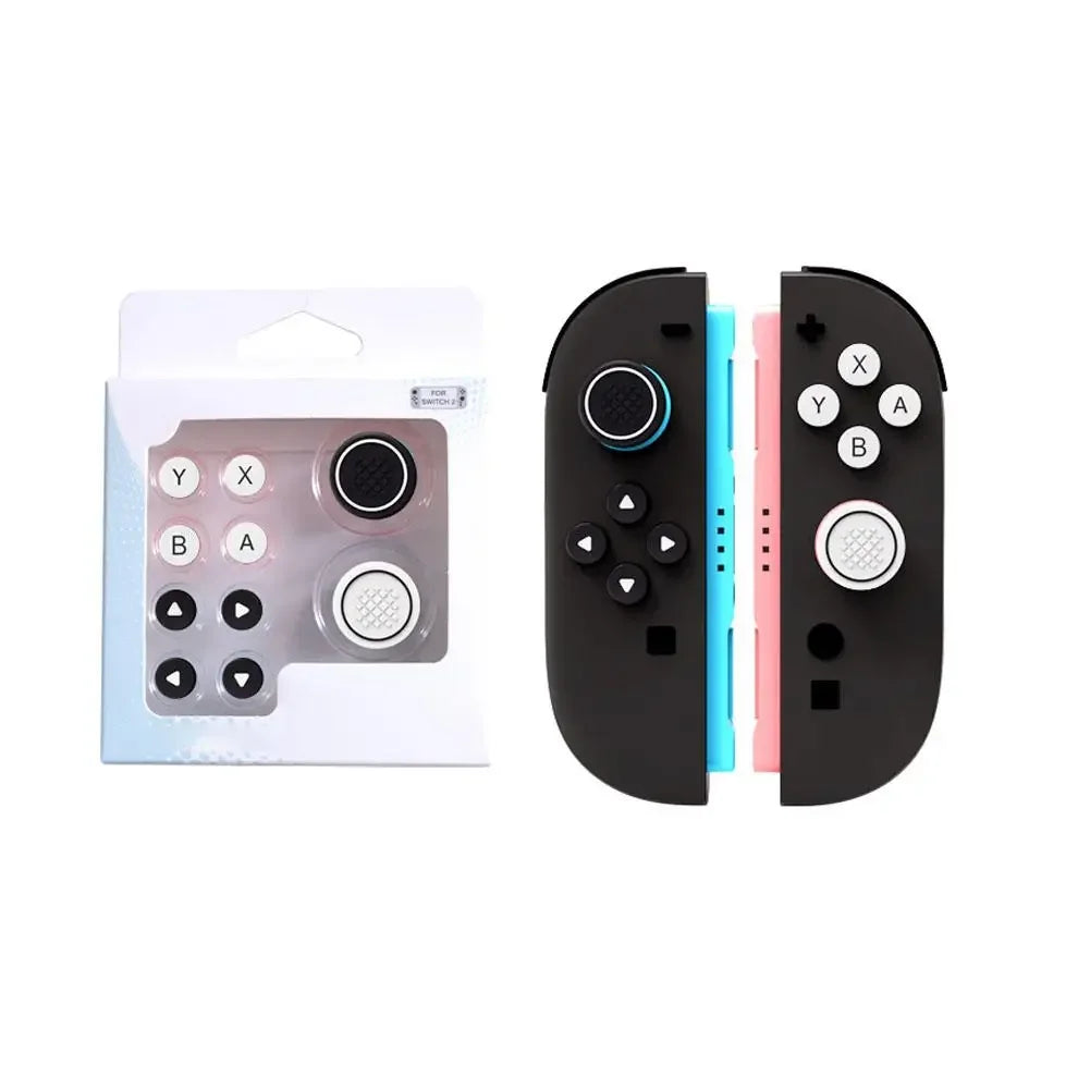 For Nintendo Switch 2 (2025) NS2 Joy Con Controller Grip Button Caps Dpad Keys Accessories Silicone Thumb ABXY Sticker W7K0