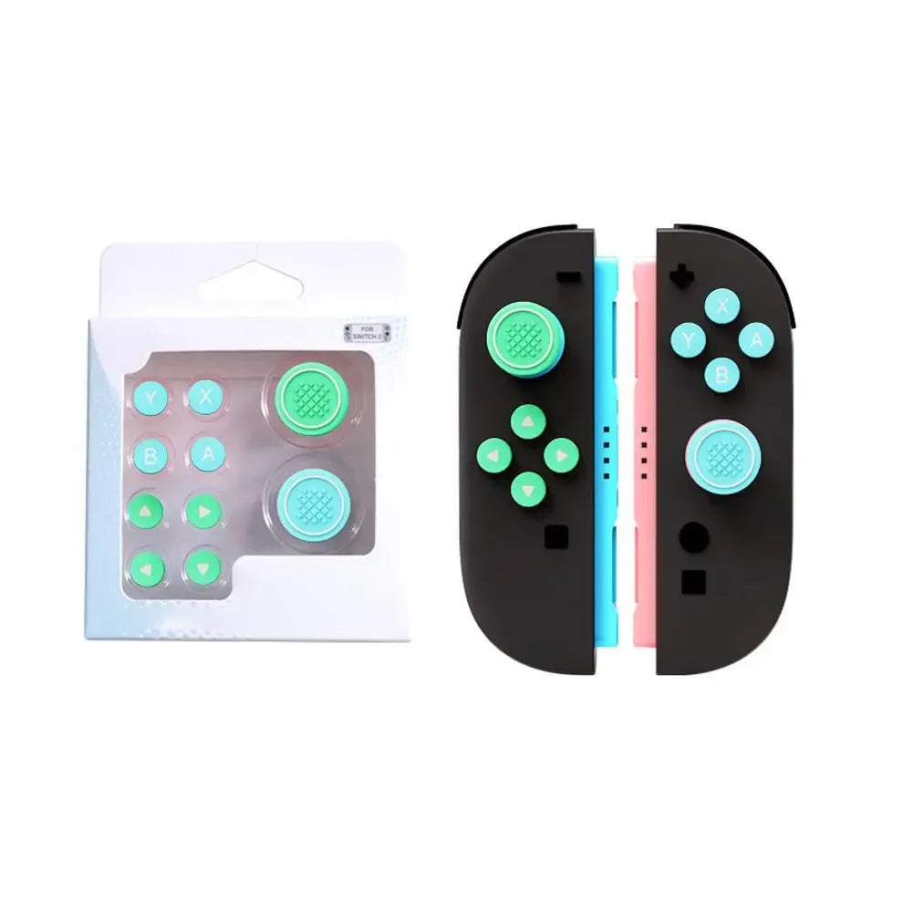 For Nintendo Switch 2 (2025) NS2 Joy Con Controller Grip Button Caps Dpad Keys Accessories Silicone Thumb ABXY Sticker W7K0