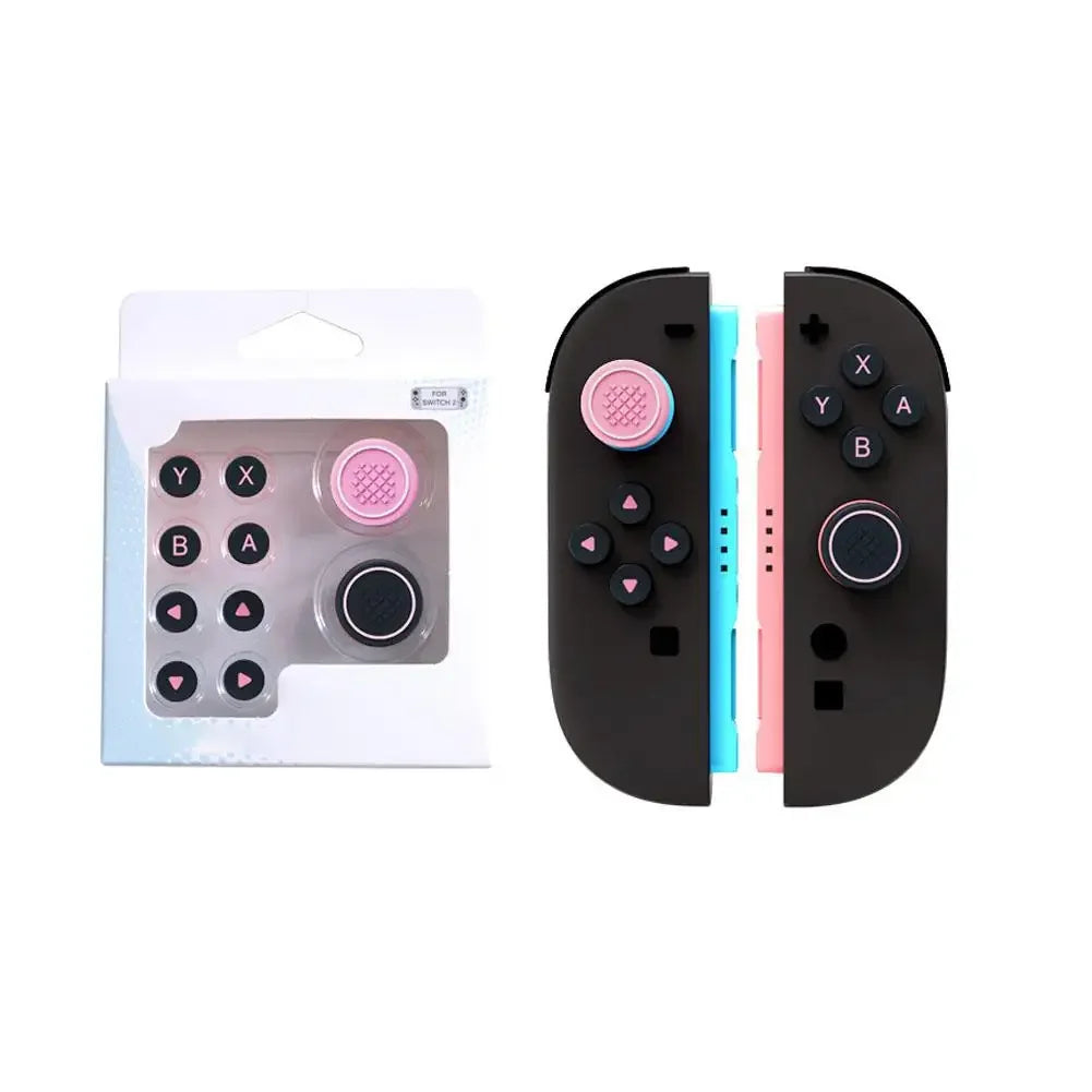 For Nintendo Switch 2 (2025) NS2 Joy Con Controller Grip Button Caps Dpad Keys Accessories Silicone Thumb ABXY Sticker W7K0