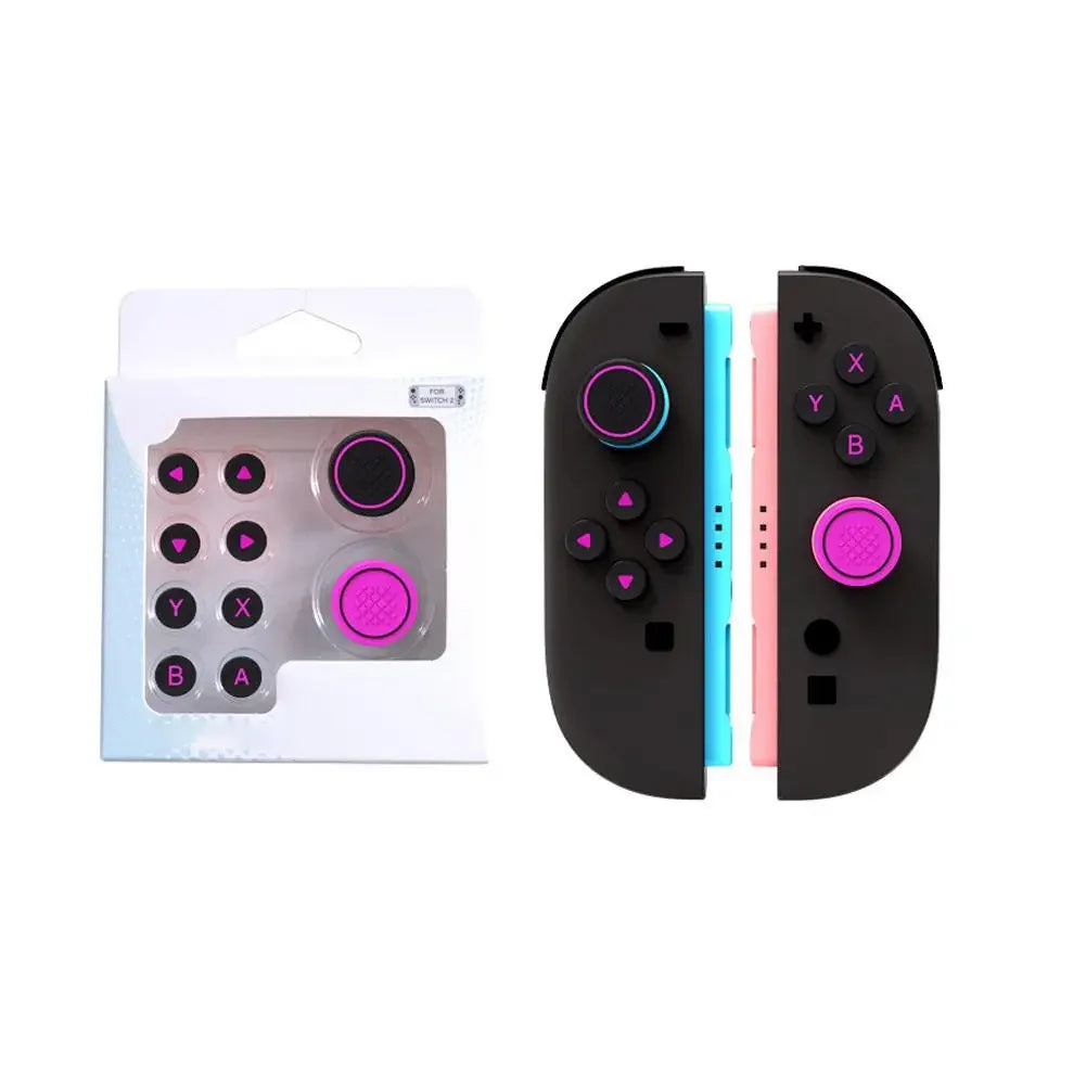 For Nintendo Switch 2 (2025) NS2 Joy Con Controller Grip Button Caps Dpad Keys Accessories Silicone Thumb ABXY Sticker W7K0
