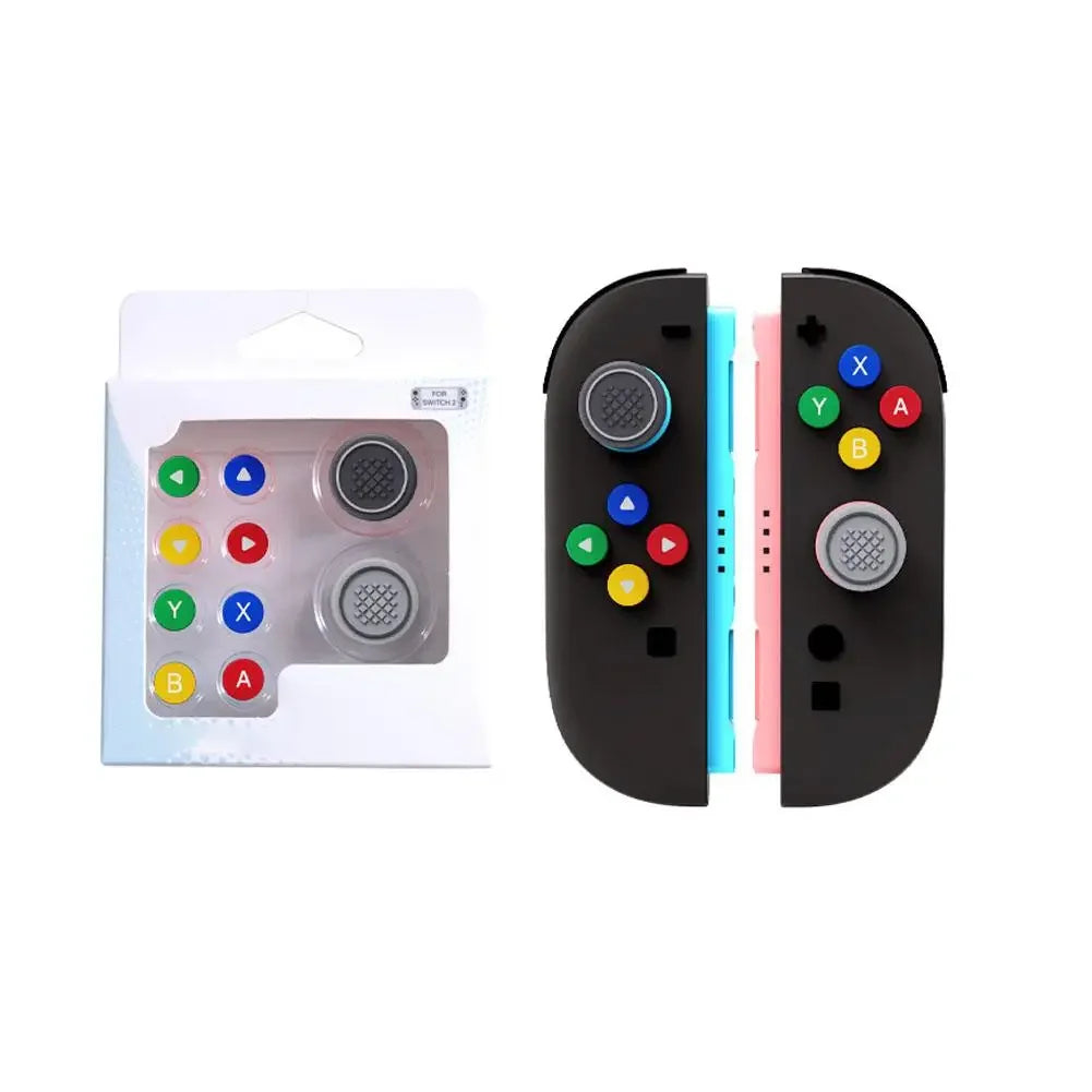 For Nintendo Switch 2 (2025) NS2 Joy Con Controller Grip Button Caps Dpad Keys Accessories Silicone Thumb ABXY Sticker W7K0