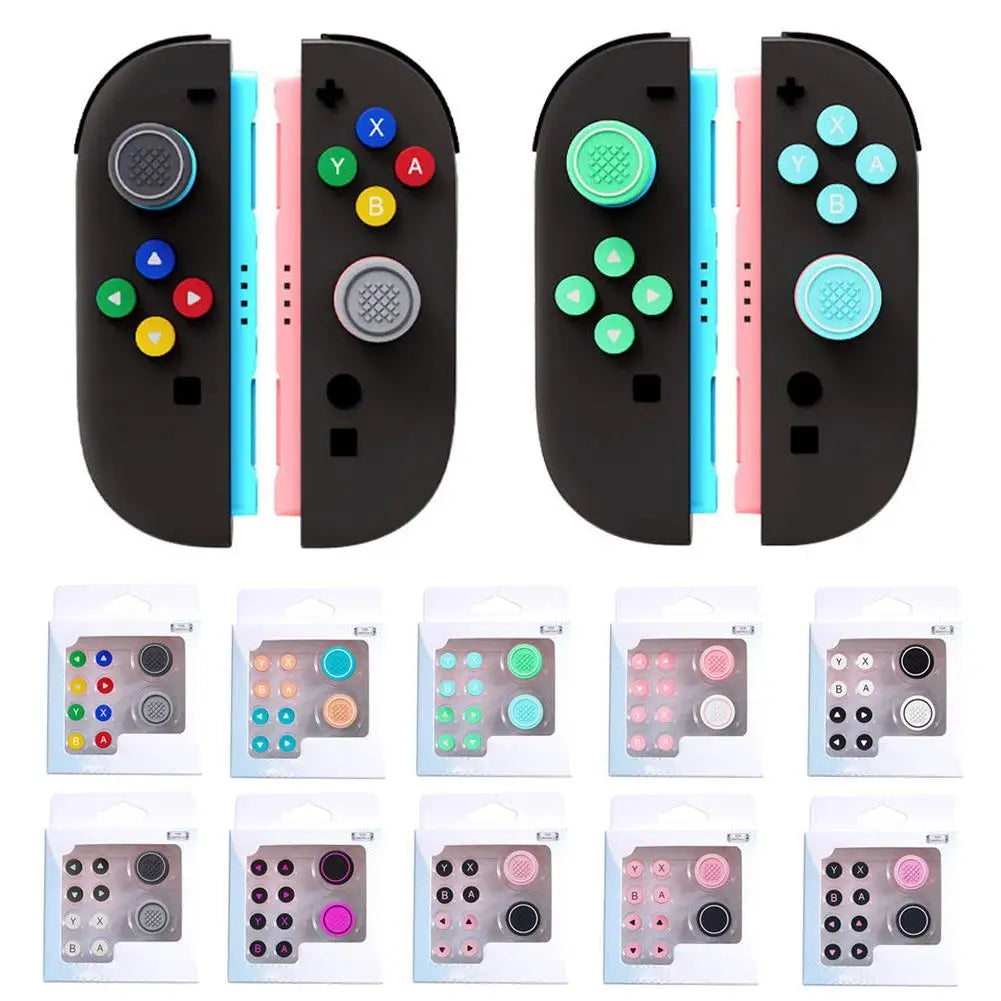 For Nintendo Switch 2 (2025) NS2 Joy Con Controller Grip Button Caps Dpad Keys Accessories Silicone Thumb ABXY Sticker W7K0