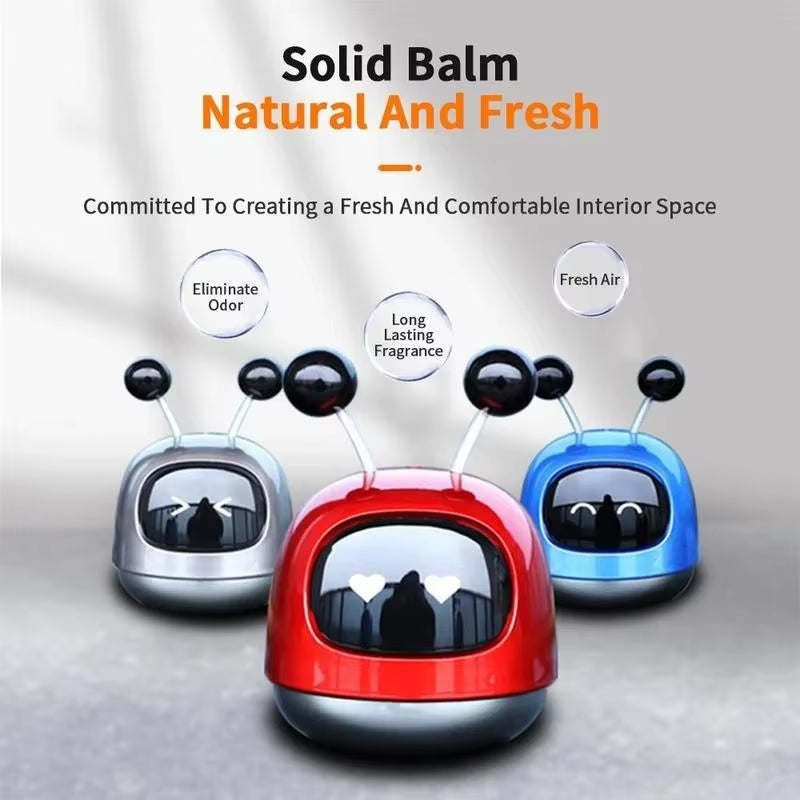 1Pc Mini Robot Car Air Freshener Parfum Flavoring Ventilation Cute Toon Display Mold Fragrance Decoration for Vehicles